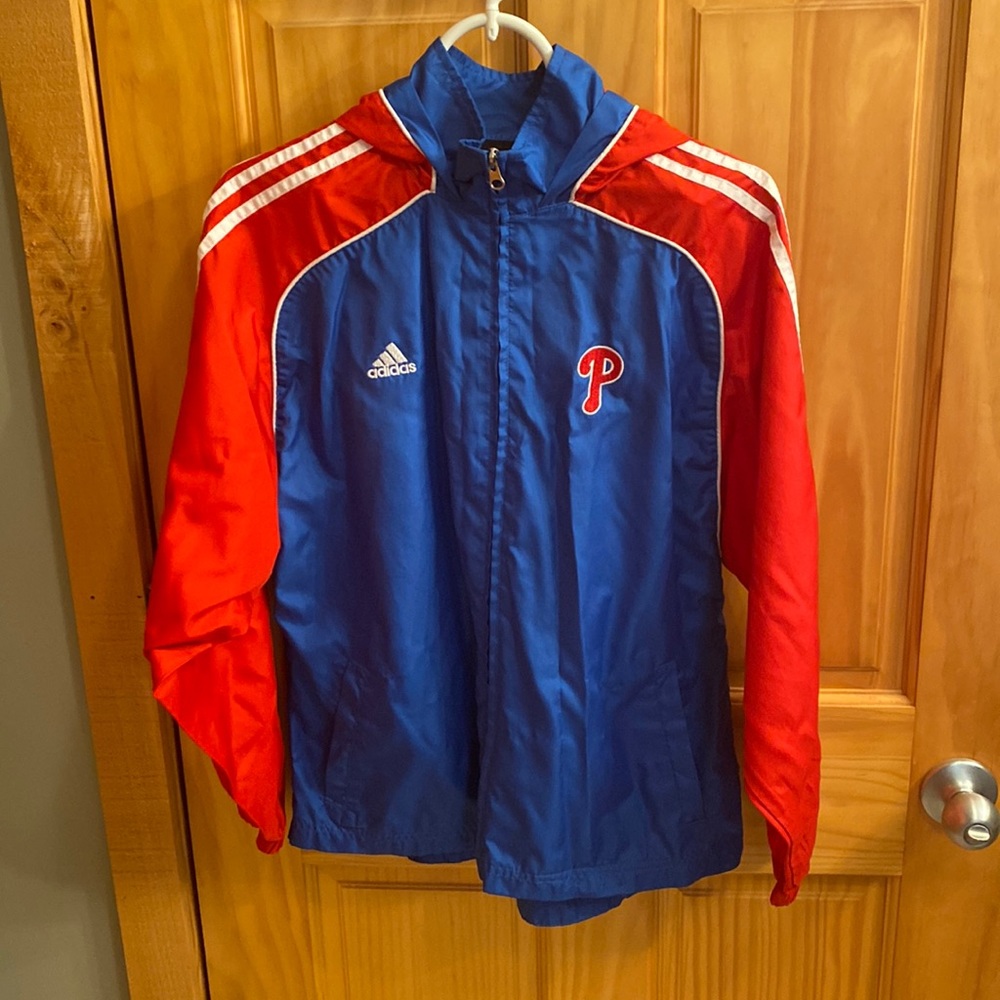 Boys Phillies Adidas windbreaker hooded Large (14/16)